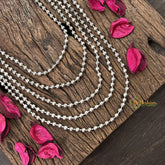 Vriksham Floral Glory Oxidized 5 Layered Silver Oxidized Long Neckpiece-S1046